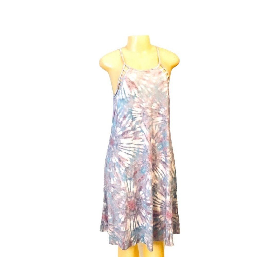 Spenser Jeremy Pastel Tie-Dye Midi Dress - Blue Pink Lavender